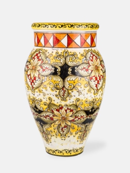 Bodenvase aus Sizilien rot schwarzes Dekor